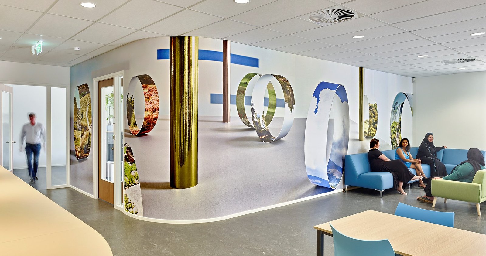 Rollende landschappen in een wijkcentrum in Overvecht